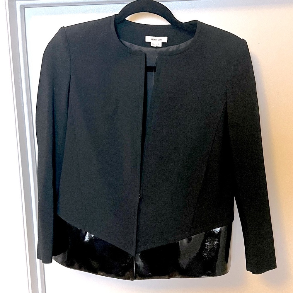 Helmut Lang black blazer with patent bottom